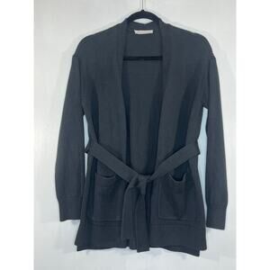 Everlane Women Long Sleeve Sweater Cardigans Knit Black Size XS Cotton Belted